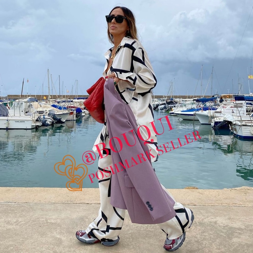 BLOGGERS FAV ZARA GEOMETRIC PRINTED LONG SLEEVES SHIRT - Picture 10 of 14